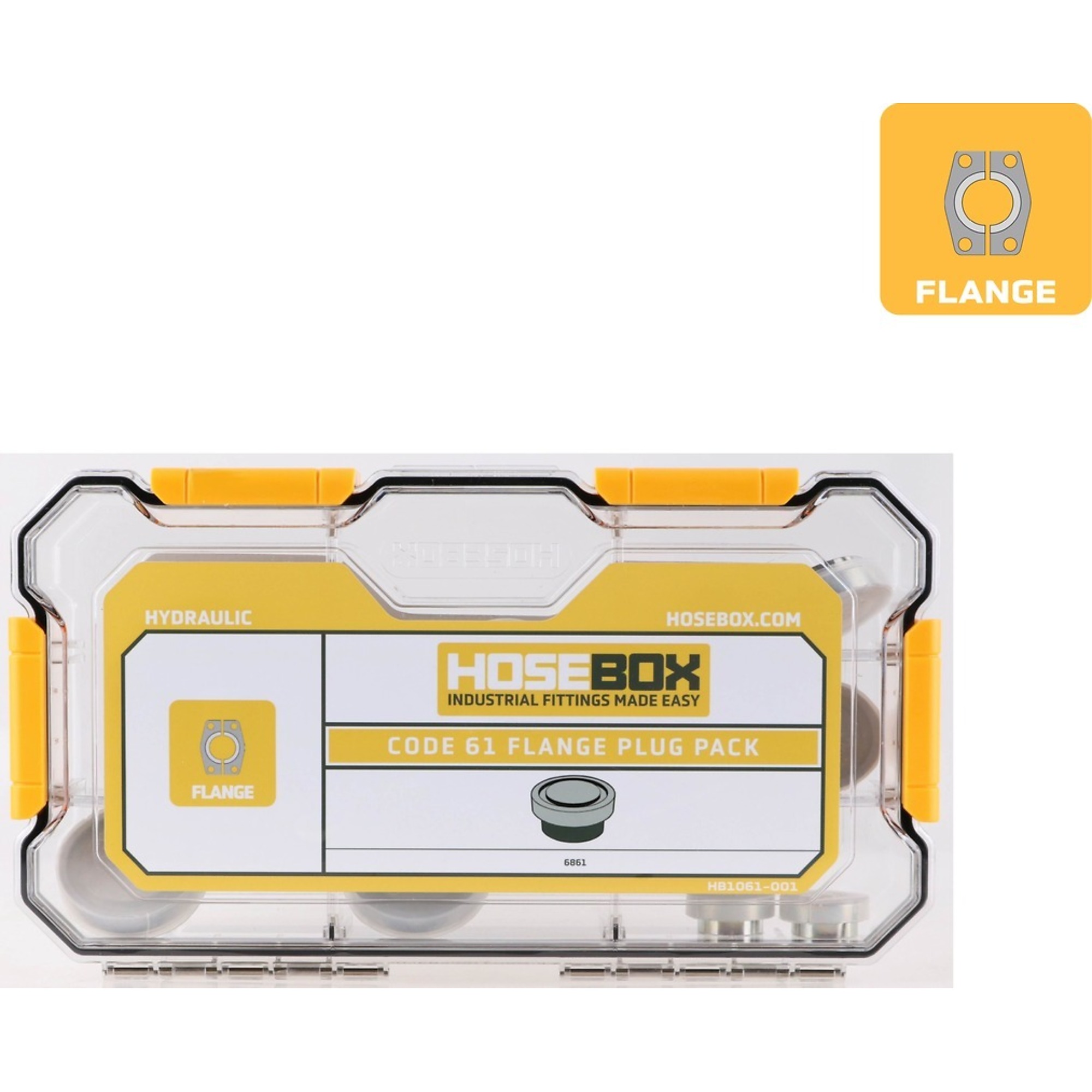HoseBox Code 61 Flange Plug Pack, 12 Plugs, Model# HB1061-001